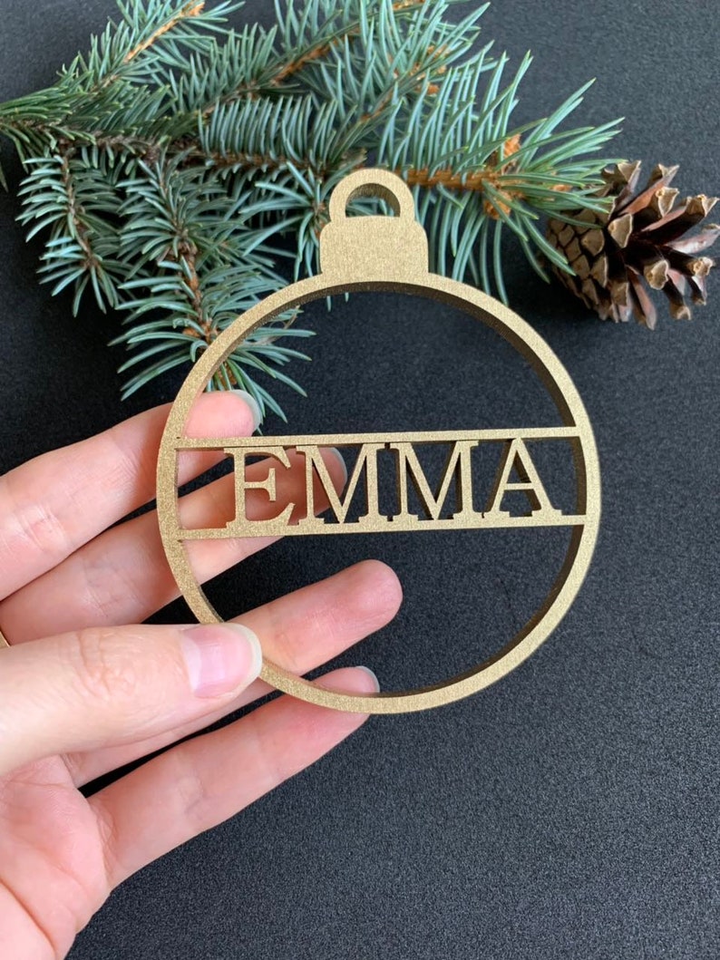 Personalized Christmas Name Ornament With Laser Cut Snowflakes Custom ...