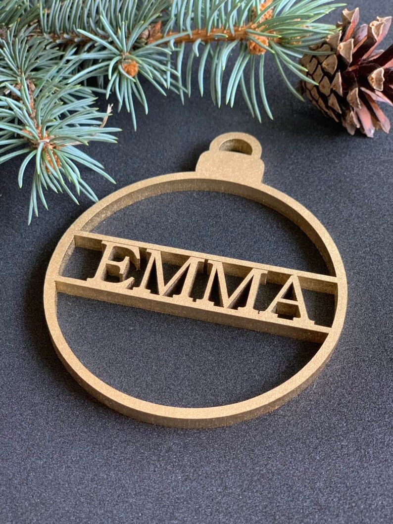 Personalized Christmas Name Ornament With Laser Cut Snowflakes Custom ...