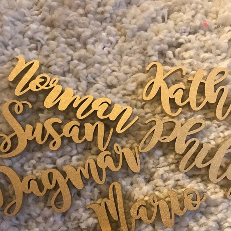 Wedding Place Cards, Gold Place Name ,Wooden Place Name, Wedding Place Setting-Please Enter your phone number in the NOTE to the seller image 8