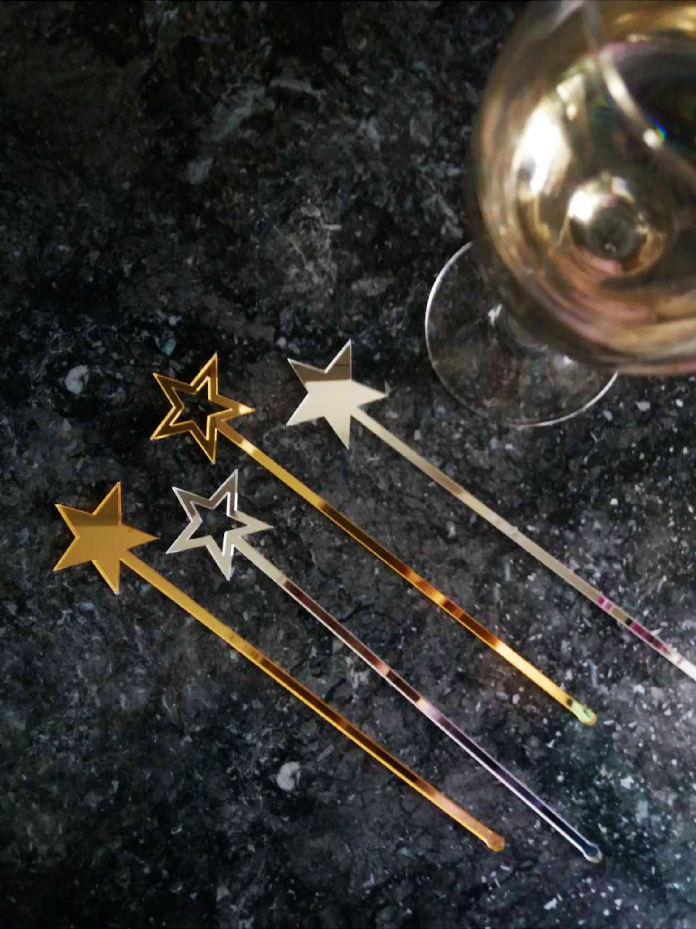 Star Drink stirrers GOLD MIRROR Cocktail Etsy
