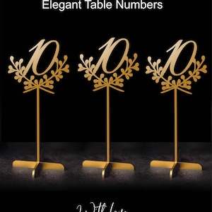 Gold Table Numbers for Wedding, Table Numbers Wedding, Wooden Table Numbers, Rustic Wedding Decor, Wedding Reception Centerpiece Custom