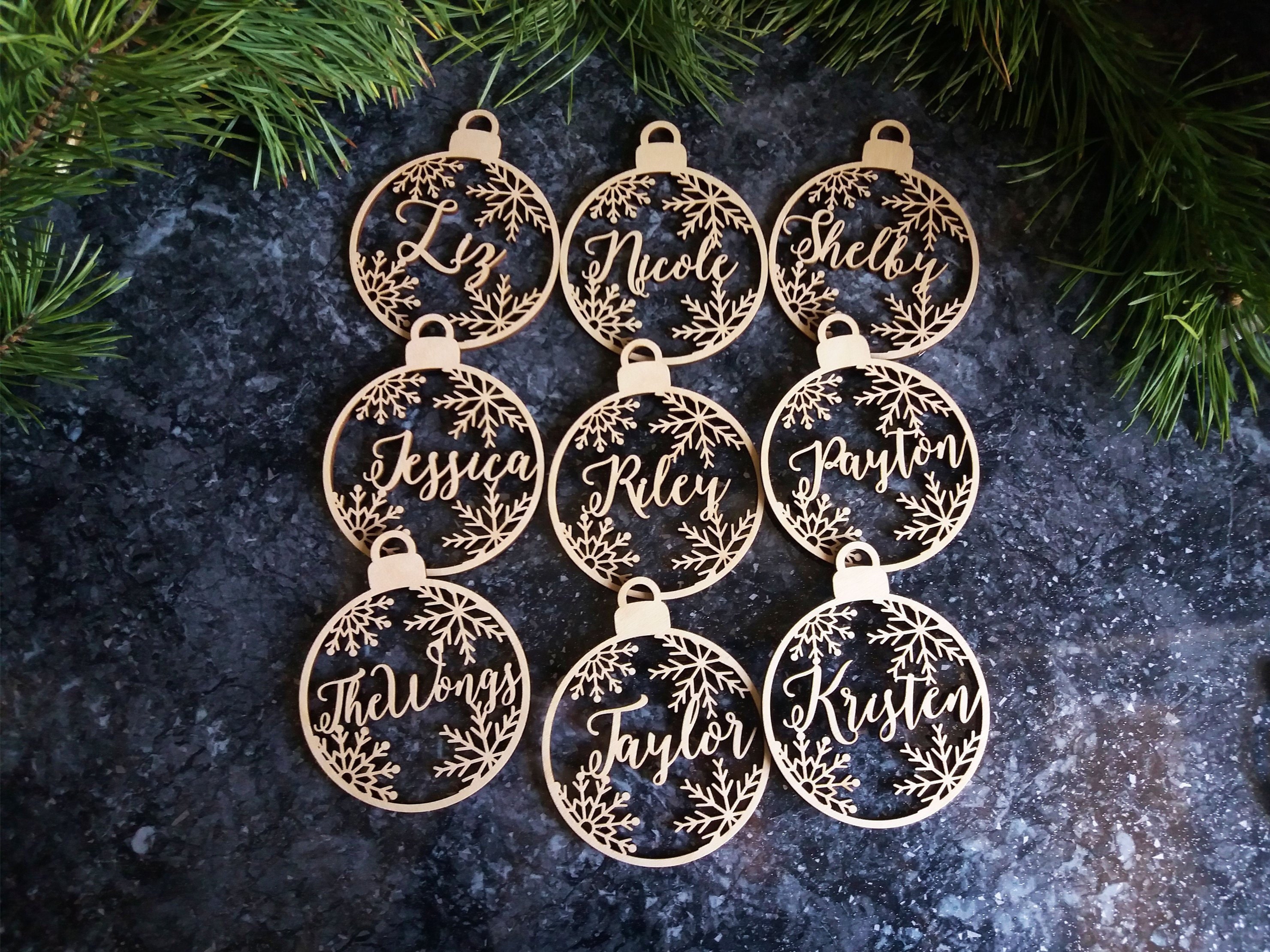 Personalized Christmas Ornament - Laser Cut Wood With Name - High ...