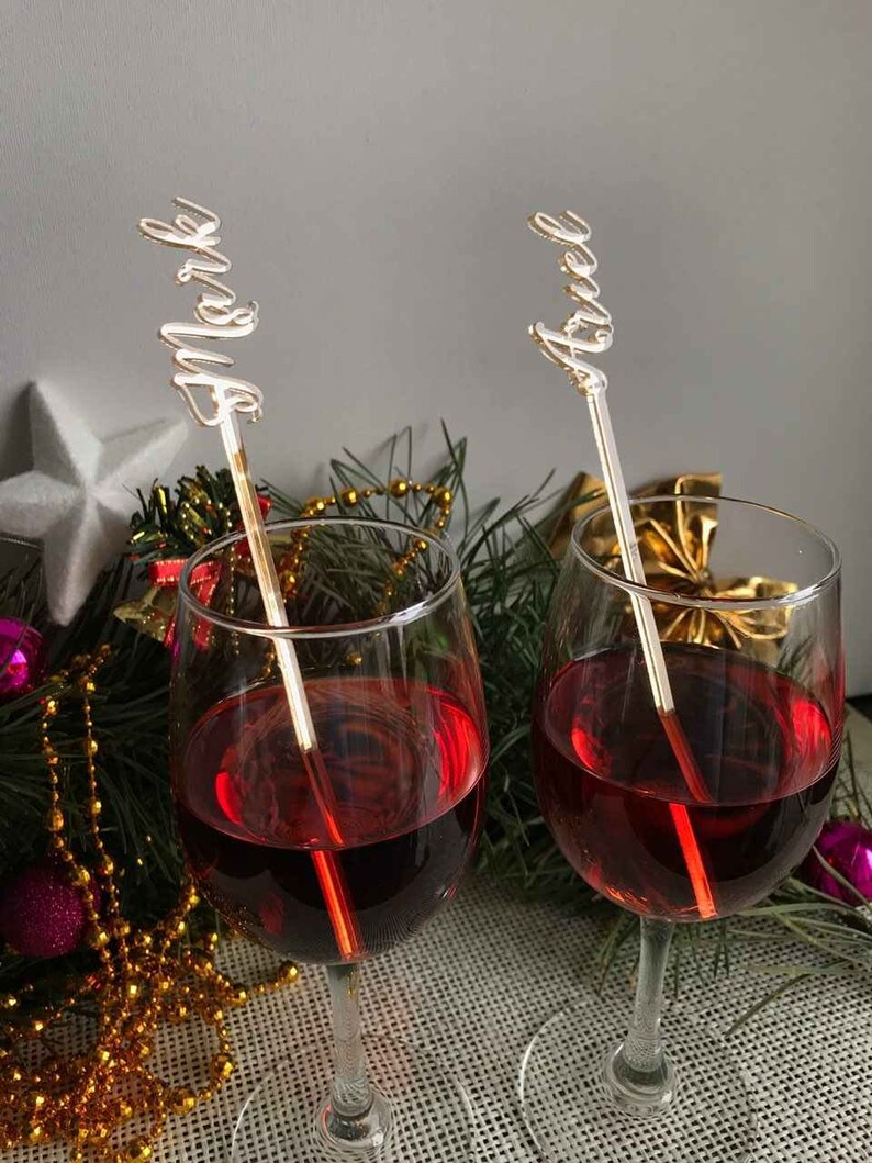 Personalized Name Drink Stirrers Cocktail Etsy