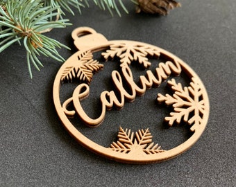 Personalized Christmas Ornaments personalized Custom bauble laser cut names CHRISTMAS gift