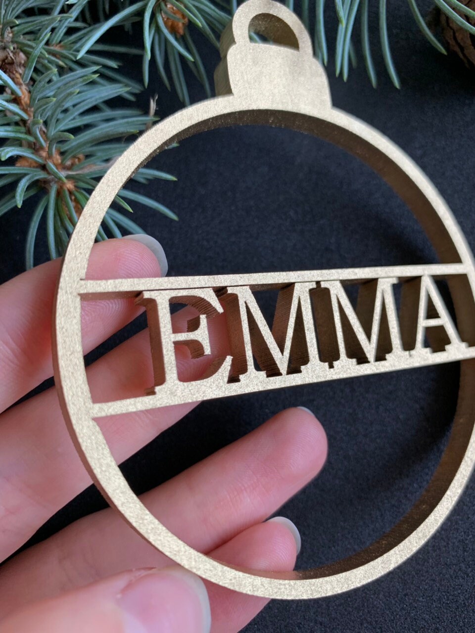 Personalized Christmas Name Ornament With Laser Cut Snowflakes Custom ...