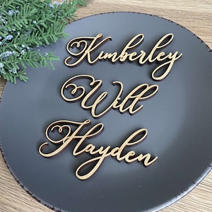 Wedding place cards,Place cards wedding, Personalized wedding place table cards Laser cut names Guest names Place settings Bride and Groom