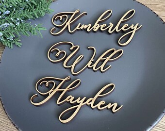 Wedding place cards,Place cards wedding, Personalized wedding place table cards Laser cut names Guest names Place settings Bride and Groom