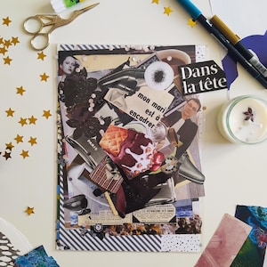 Kit de Collage Artistique et Créatif - Ambiance Souvenirs - Découpages et Illustrations Vintage et Modernes - Scrapbooking & Art Journal DIY