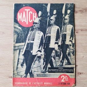 Rivista francese vintage Paris Match - Giornali d'epoca degli anni '30 - Per collage, decoupage, scrapbooking, decorazione, collezionismo
