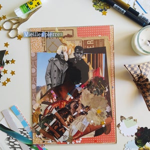 Kit de Collage Artistique et Créatif - Thème Terre de Sienne - Découpages et Illustrations Vintage et Modernes - Scrapbooking & Art Journal