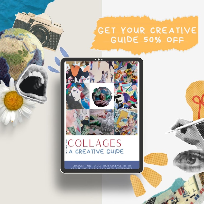 Collage Generosity Cut-outs Collage Kit - 50+ Modern & Vintage Paper Ephemera for Collages ...