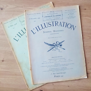 Rivista francese vintage L'Illustration - Giornali d'epoca degli anni '20 - Per collage, decoupage, scrapbooking, decorazione, collezionismo