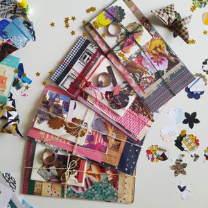Kit di collage artistici per biglietti d'auguri unici - Ritagli originali, vintage e moderni - Scrapbooking creativo e Journaling fai da te