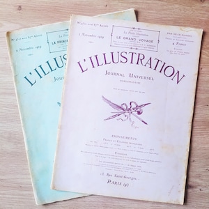 Rivista francese vintage L'Illustration - Giornali d'epoca degli anni '20 - Per collage, decoupage, scrapbooking, decorazione, collezionismo