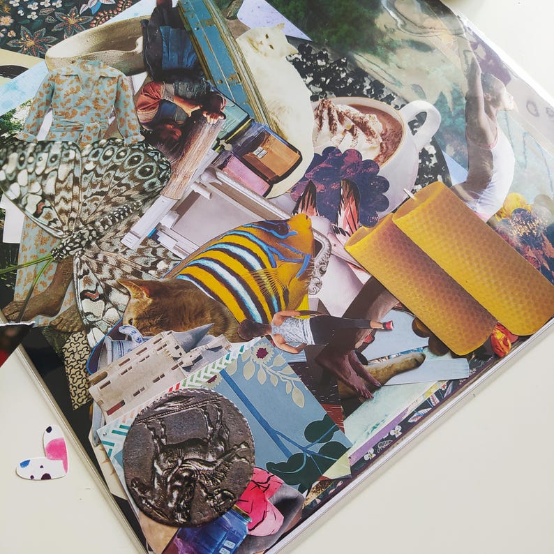 Collage Generosity Cut-outs Collage Kit - 50+ Modern & Vintage Paper Ephemera for Collages ...