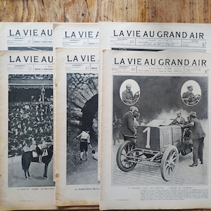La Vie au Grand Air - Old Vintage French Newspapers from 1900&#39;s - For Collage, Decoupage, Scrapbooking, Journaling, Decoration, Collection