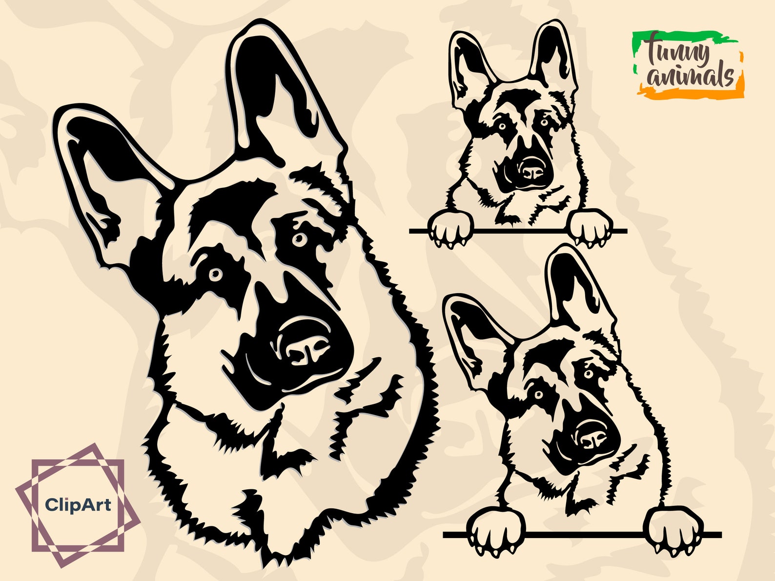 Pastor alemán perro pastor amigo perro perro lindo cachorro - Etsy España