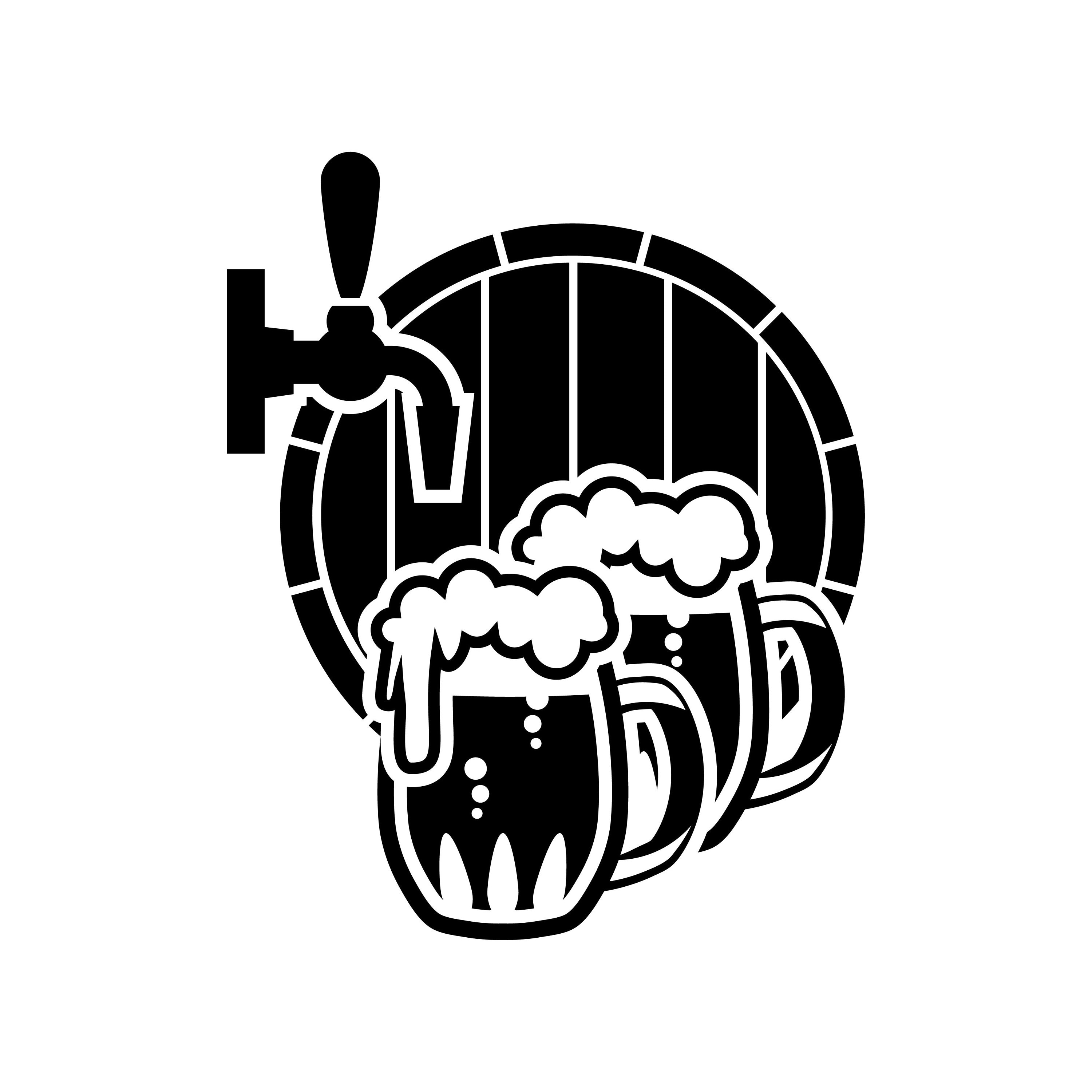 Beer Logo Barrel Pub Bar Tavern Brew Brewery Barley Brewing Etsy