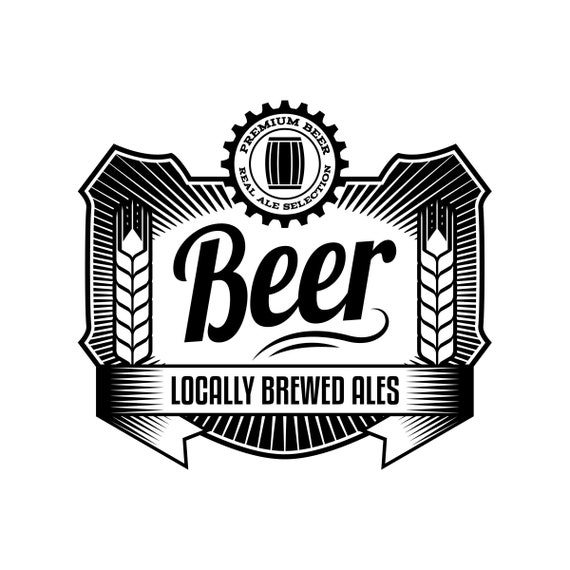 Beer Logo 32 Barrel Pub Bar Tavern Brew Brewery Barley Etsy