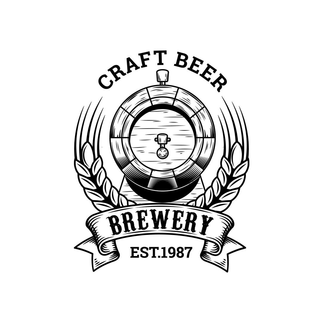 Beer Logo 69 Barrel Pub Bar Tavern Brew Brewery Barley Etsy