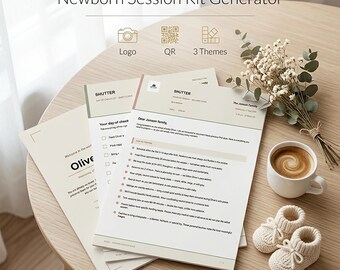 Newborn Session Kit Generator – Editable PDF Prep Guide, Checklist & Thank You Card for Photographers