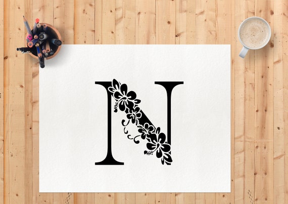 Download Botanical Alphabet Svg Floral Letter N Svg Cut File Svg Etsy