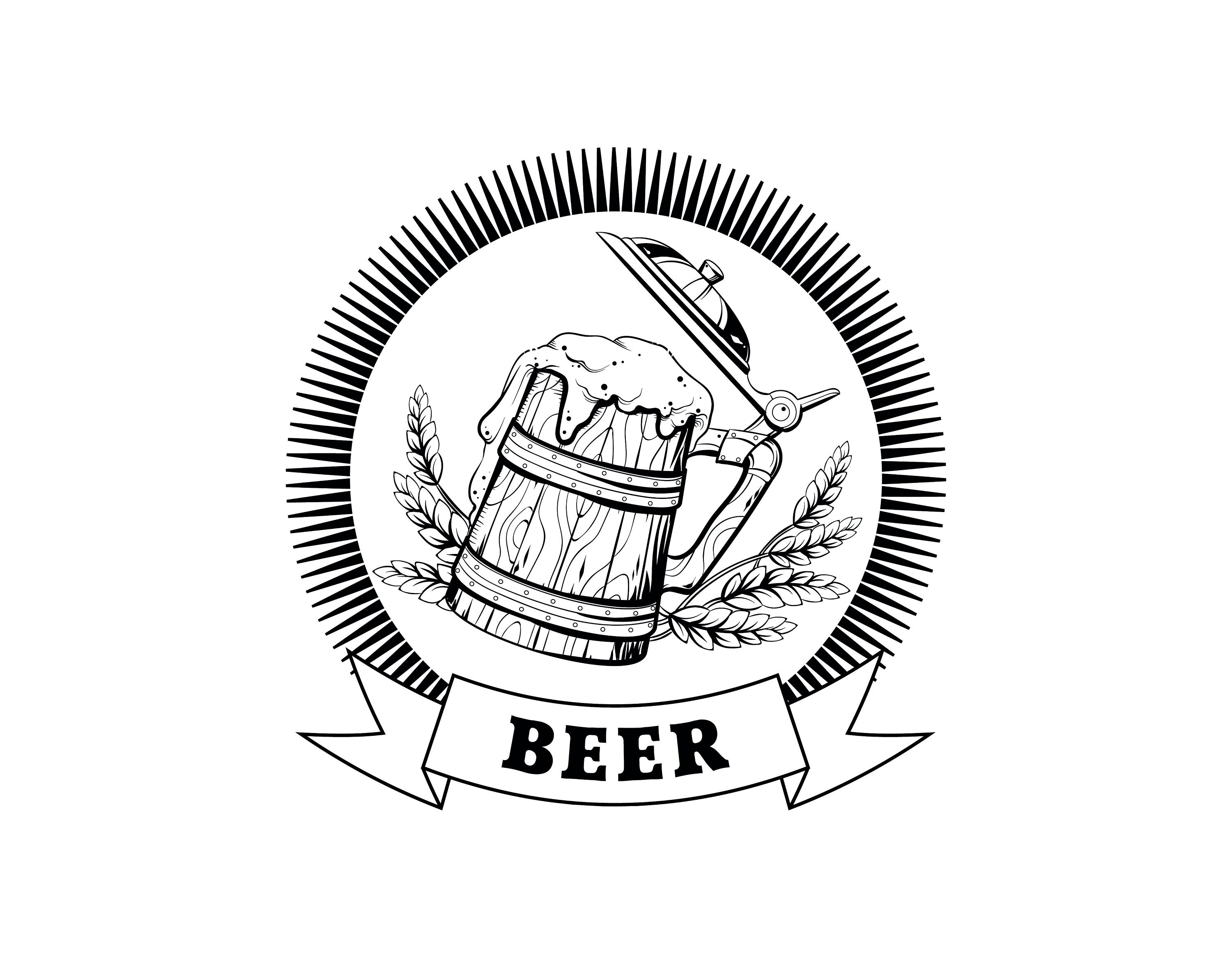 Beer Pub Label Retro Brewery Vintage Emblem Logo Bar Craft Mug - Etsy