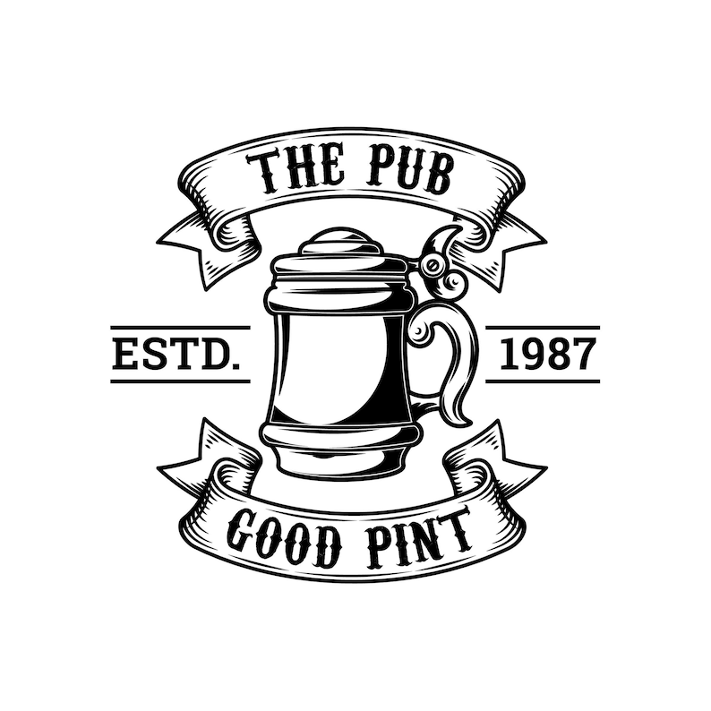Beer Logo #67 Barrel Pub Bar Tavern Brew Brewery Barley Brewing Alcohol Drink Ribbon Label .SVG .EPS .PNG Vector Cricut Cut Cutting File
