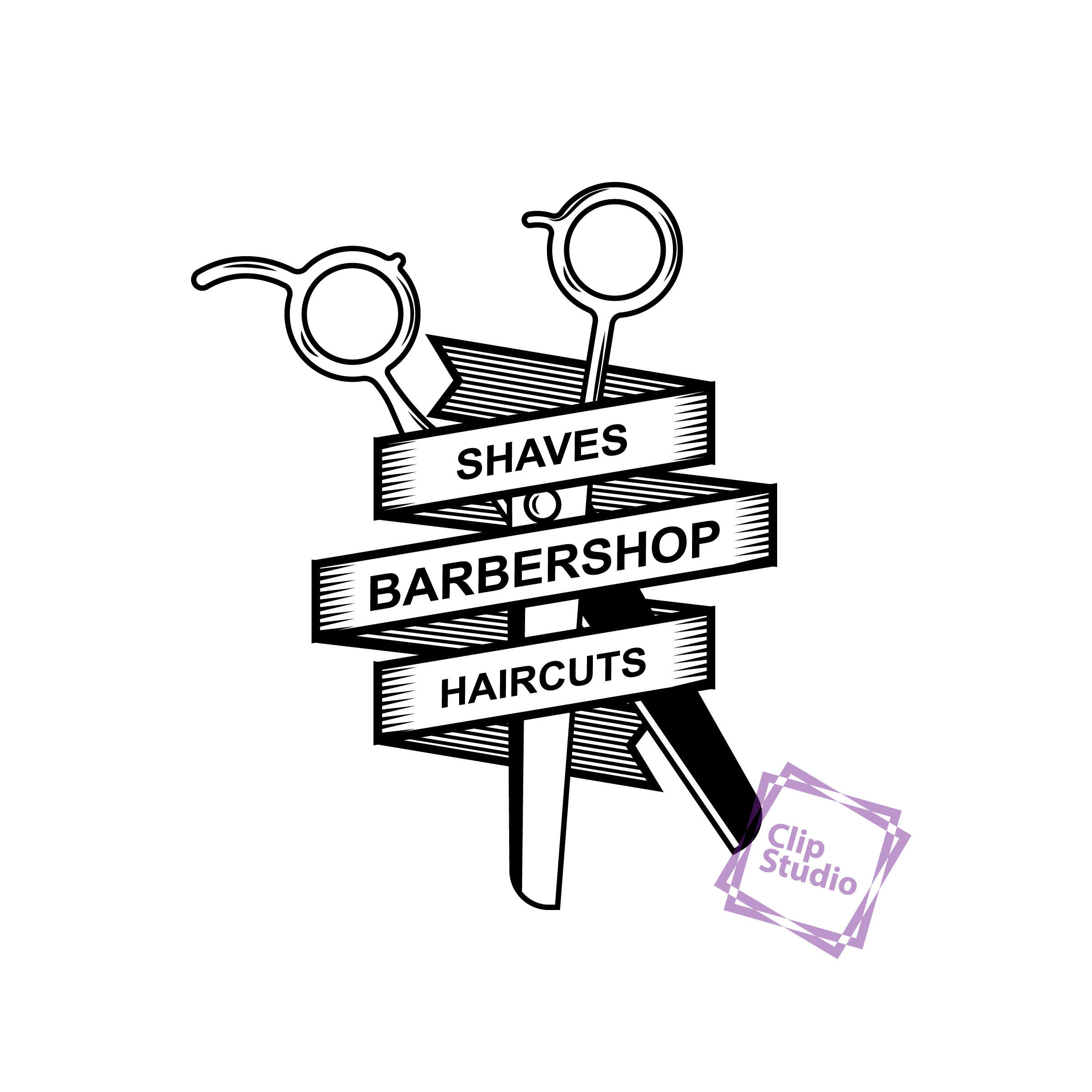 Barber Shop Stickers (.eps) Free Vector Download 