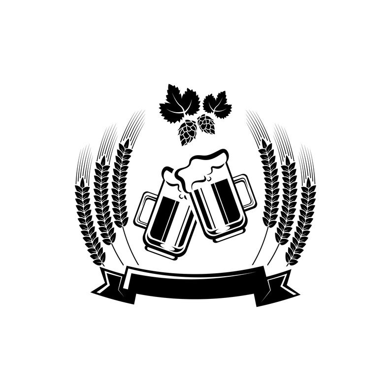 Beer Logo Barrel Pub Bar Tavern Brew Brewery Barley Brewing Etsy