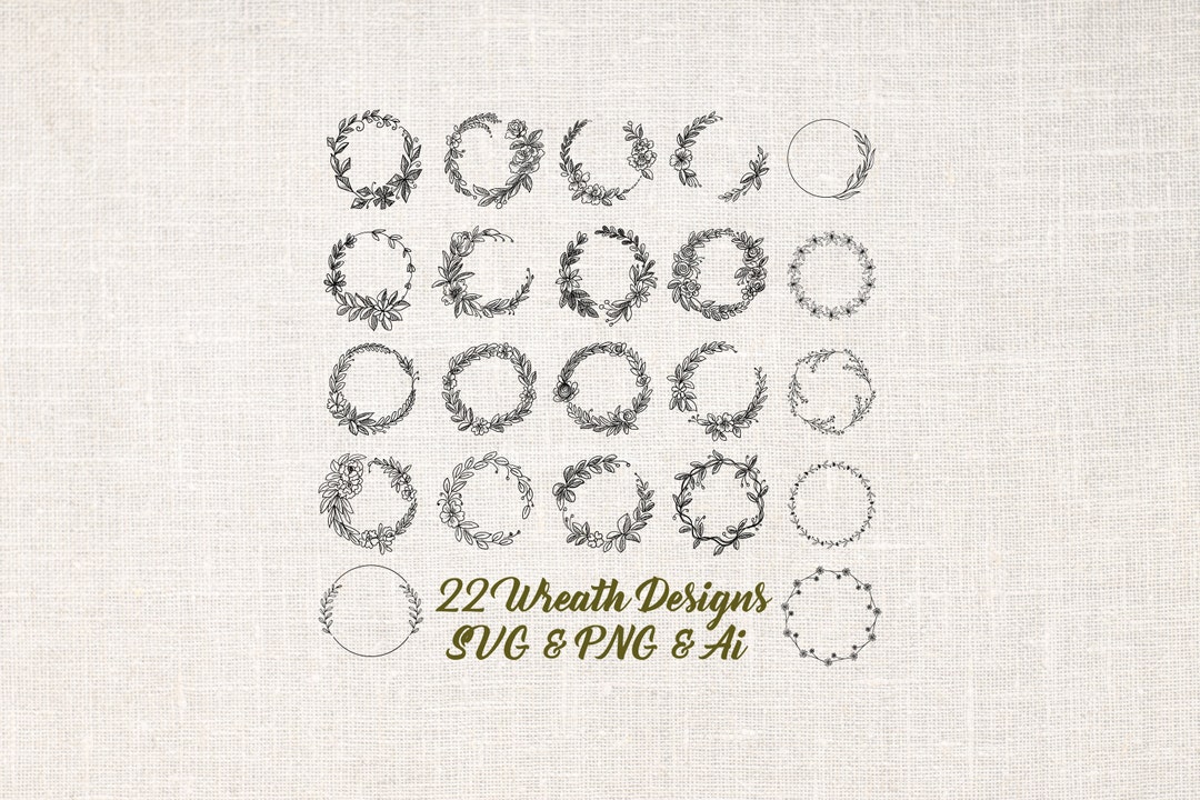 Wreath svg bundle / circle svg bundle / floral wreath svg / - Etsy España