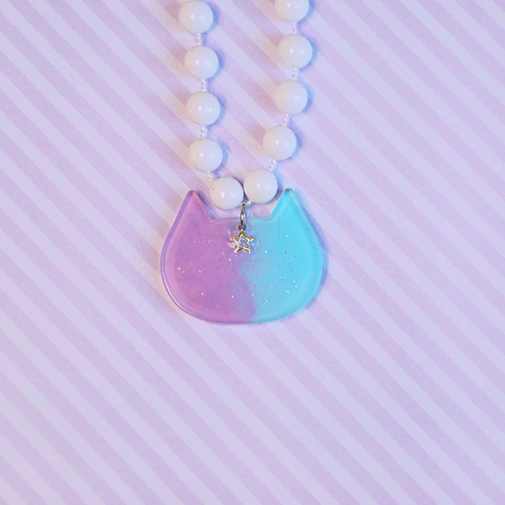 Kawaii Bajki Kei Decora Ombre Lilac Niebieski Pastel Etsy
