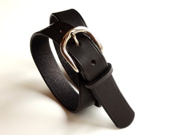 Ceinture en cuir qualité noir 75cm - fin de série