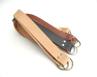 3cm handle handles for bag in pigmented split leather (pair)