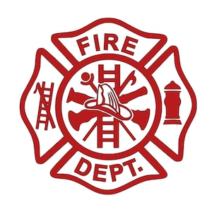 Fire Department Maltese - Vinyl Decal