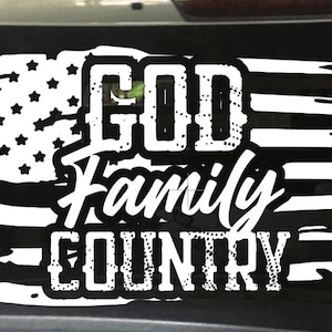 American Flag God Family Country - Vinyl Decal