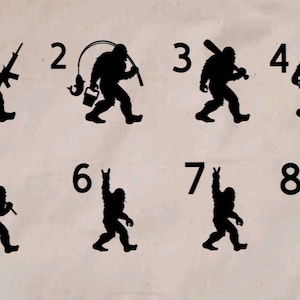 DIY Iron-On Vinyl: Bigfoot Silhouette ( Your choice of designs)