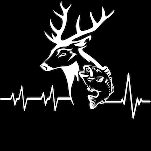 Deer Fish Heartbeat - Vinyl Decal