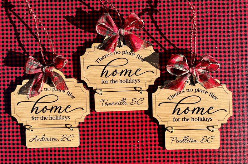 Custom Address / Town / Zip Code Ornament There's No Place Like Home