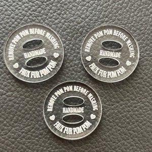 Acrylic Pom Pom Button Keepers - 1&quot; size