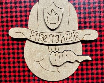 Ready To Paint - Fireman, Firefighter Snowman Ornament