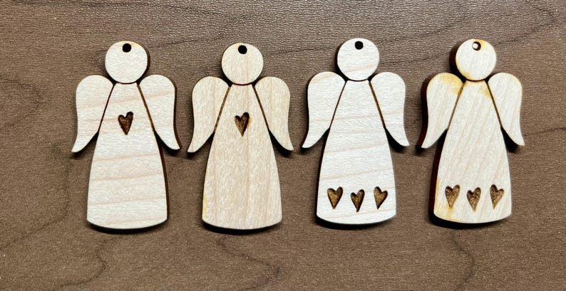 Wood Earring Blanks - Primitive Angels image 1