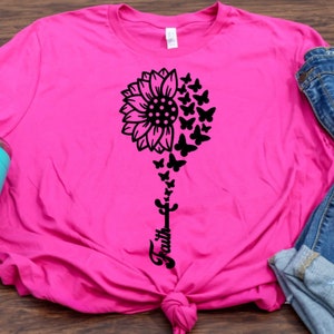 DIY Iron-On Vinyl:  Butterfly Sunflower Faith