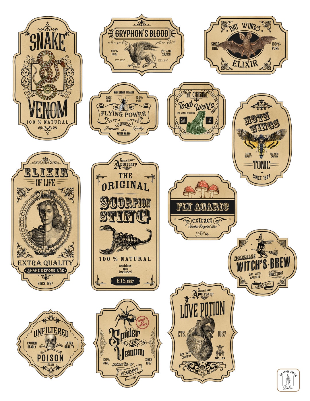 New Waterproof Vinyl! - Halloween Apothecary Potion Labels (13) - Etsy