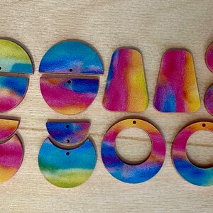 Set of 14 DIY Acrylic Earring Blanks - Pastel Rainbow