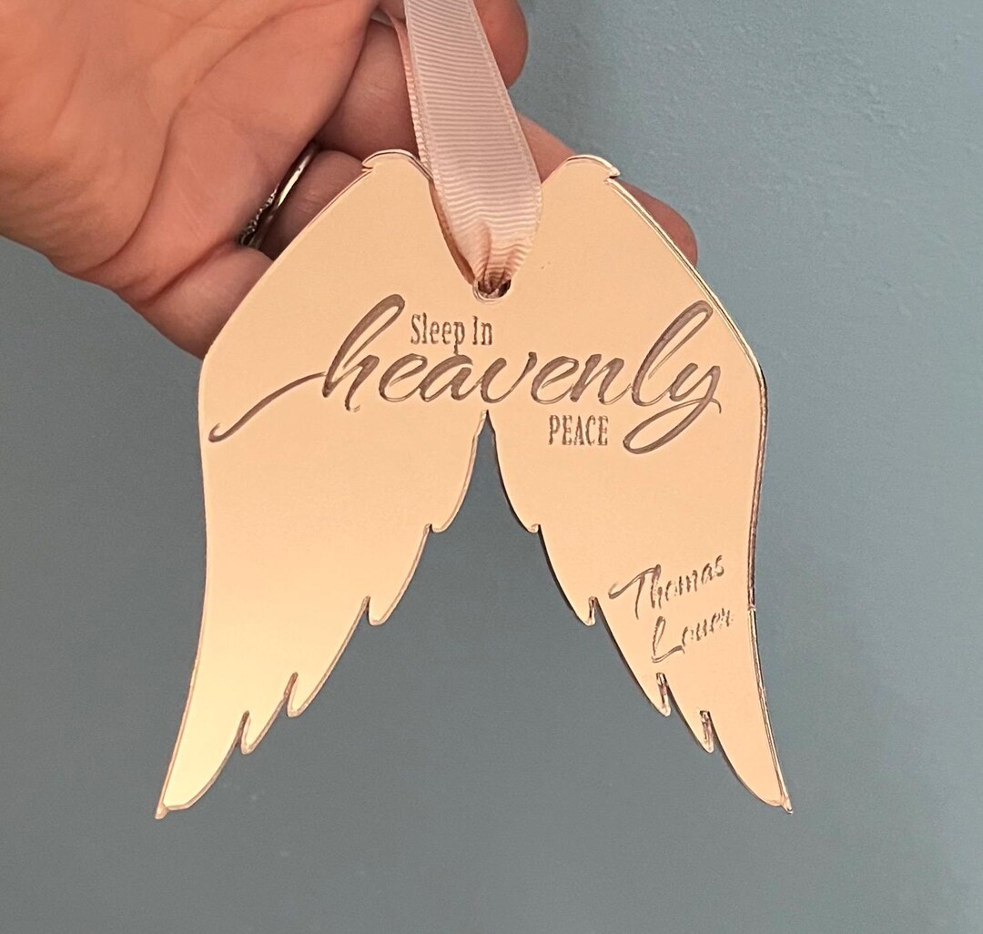 Personalized Memorial Angel Wings Acrylic Plaque - Upload Photo - Memorial Gift Idea For Christmas/Family Member - Your Wings Were Ready But My Heart Was Not main image 1