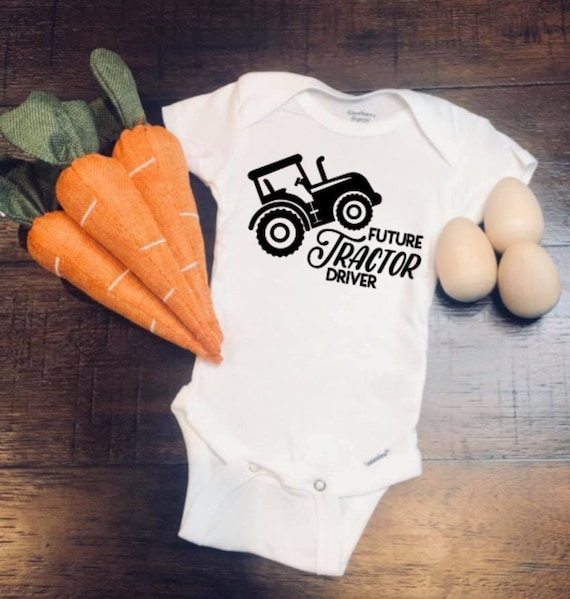 DIY Baby Shower Iron on Decal Future Tractor Driver Etsy
