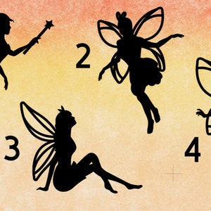 Fairy Silhouettes For Fairy Jar ( Choice of 4)  - Vinyl Decal