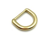 Seamless Gold Polised D Rings for Luxury Leather Bags,15 20 25mm Leather Strap Brass D Loop