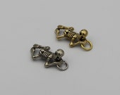Skull Key Chain Keyring Copper Crafts,Old Silver Retro Brass Color